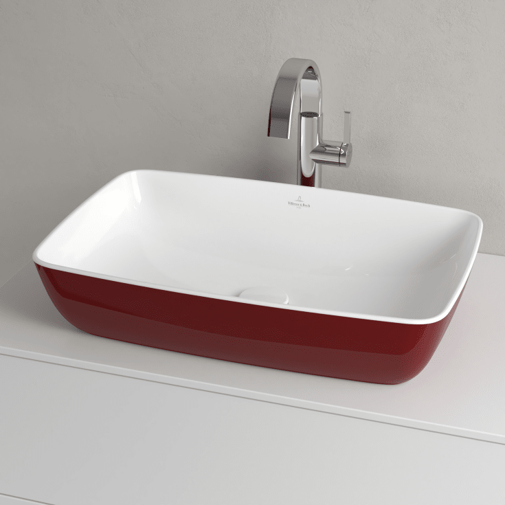 Villeroy & Boch Artis tvättställ, 58x38,5 cm, mörkröd