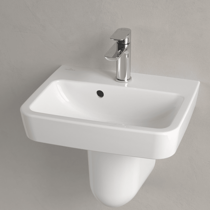 Villeroy & Boch O.Novo vegghengt servant, 45x37 cm, med CeramicPlus, hvit