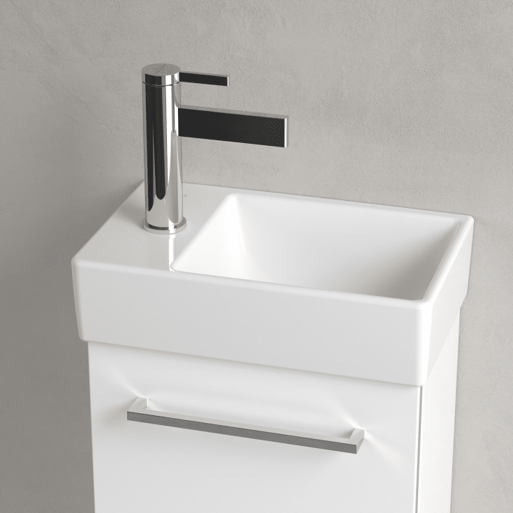 Villeroy & Boch Avento tvättställ, 36x22 cm, vänster, vit