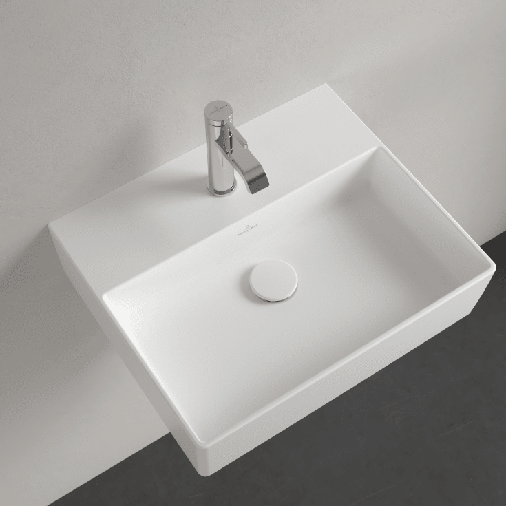 Villeroy & Boch Memento vegghengt servant, 50x42 cm, med CeramicPlus, hvit