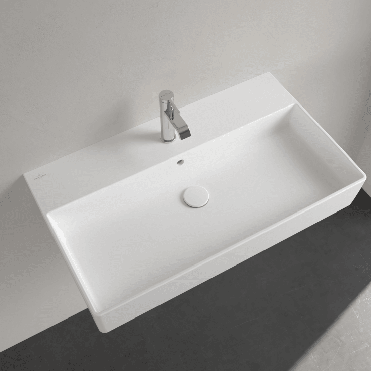 Villeroy & Boch Memento vegghengt servant, 80x47 cm, med CeramicPlus, hvit
