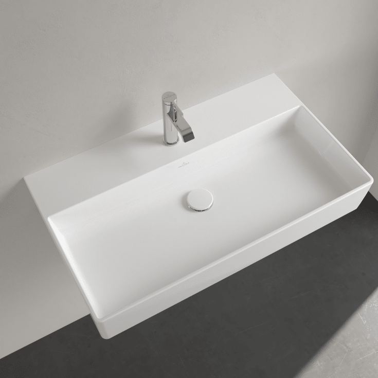 Villeroy & Boch Memento vegghengt servant, 80x47 cm, med CeramicPlus, hvit