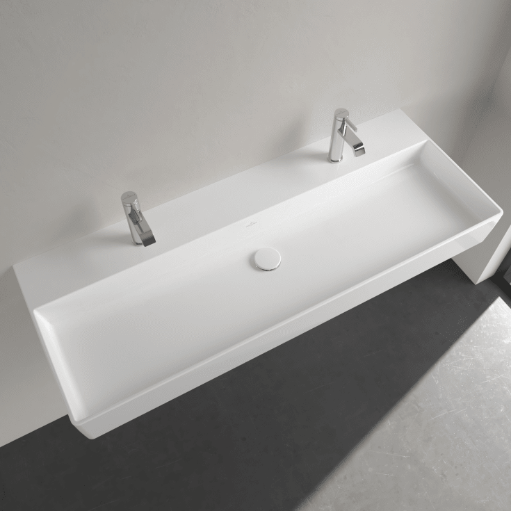 Villeroy & Boch Memento vegghengt servant, 120x47 cm, med CeramicPlus, hvit