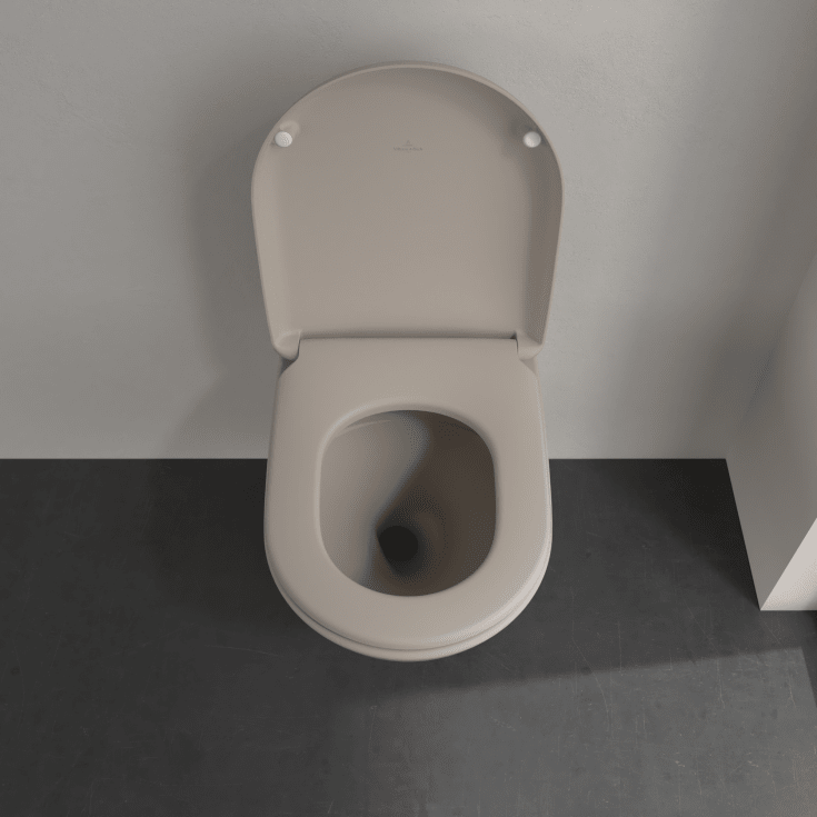 Villeroy & Boch Antao væghængt toilet, uden skyllekant, rengøringsvenlig, mat beige