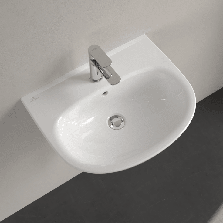 Villeroy & Boch O.Novo vegghengt servant, 55x44 cm, med CeramicPlus, hvit