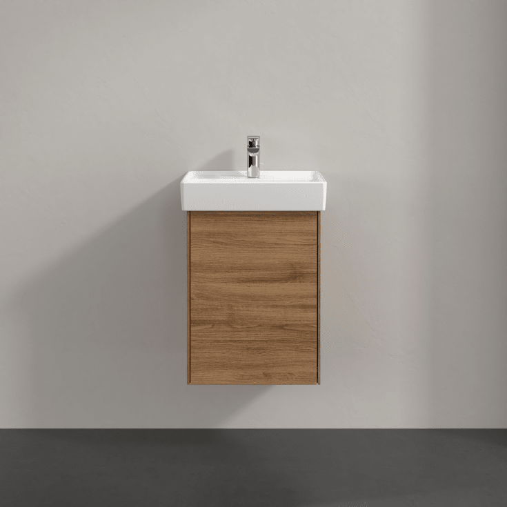 Villeroy & Boch Collaro tvättställsunderskåp, 41x34,4 cm, vänster, mörk ek
