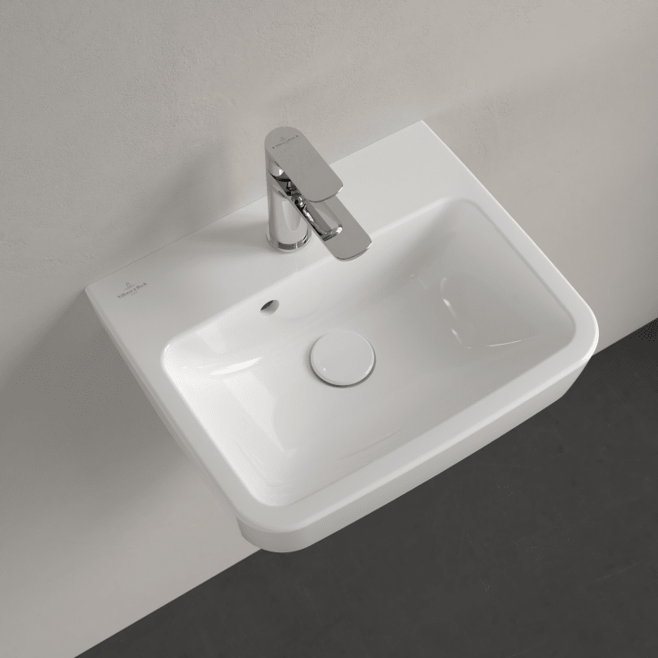Villeroy & Boch O.Novo vegghengt servant, 45x37 cm, med CeramicPlus og AntiBac, hvit
