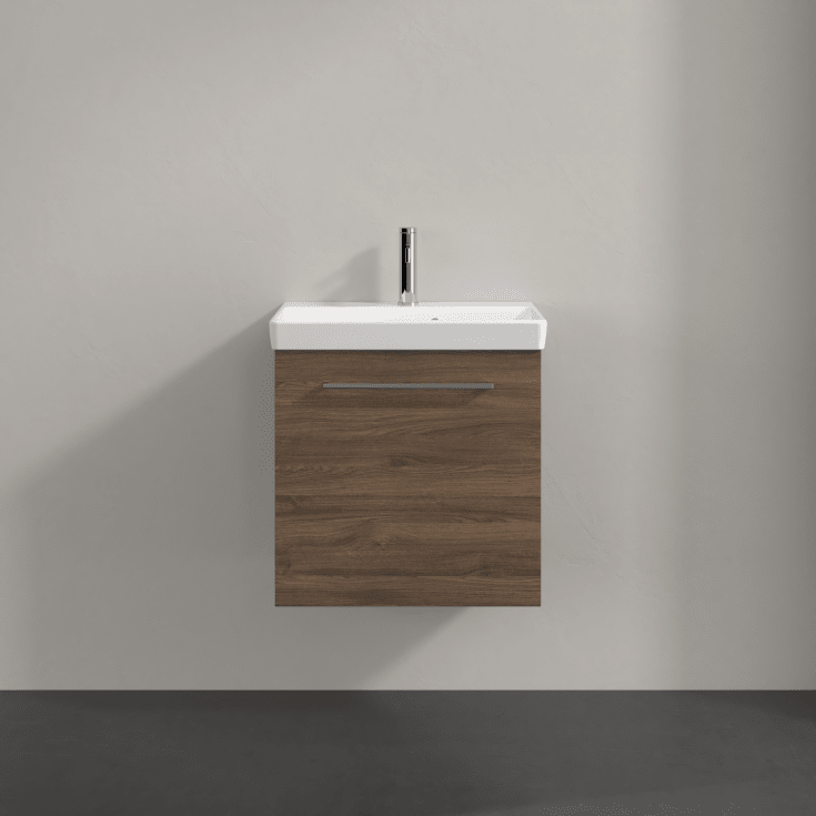 Villeroy & Boch Avento A888 tvättställsunderskåp, 52,6x38,2 cm, vänster, brun ek