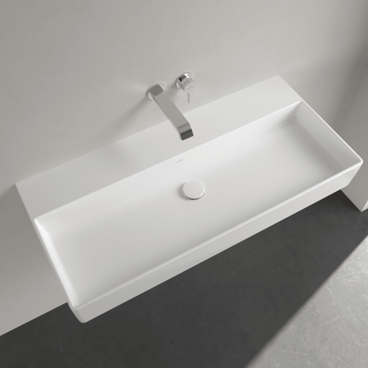 Villeroy & Boch Memento vegghengt servant, 100x47 cm, med CeramicPlus, hvit