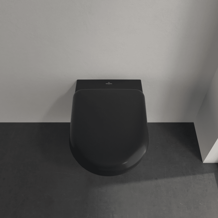 Villeroy & Boch Antao væghængt toilet, uden skyllekant, rengøringsvenlig, mat sort