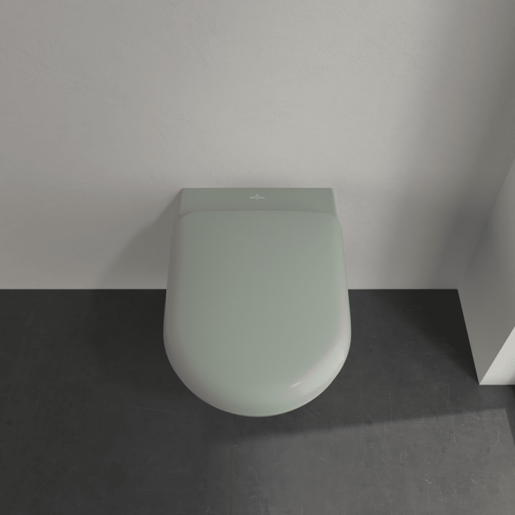 Villeroy & Boch Antao væghængt toilet, uden skyllekant, rengøringsvenlig, mat grøn