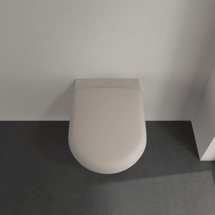 Villeroy & Boch Antao vägghängd toalett, utan spolkant, rengöringsvänlig, matt beige
