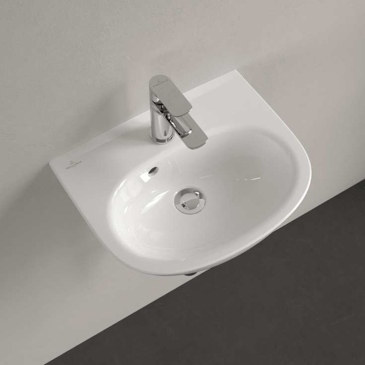 Villeroy & Boch O.Novo vegghengt servant, 45x36 cm, med CeramicPlus, hvit