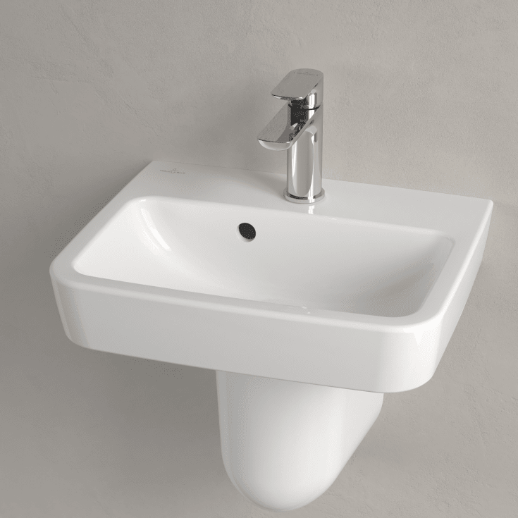 Villeroy & Boch O.Novo vegghengt servant, 45x37 cm, med CeramicPlus og AntiBac, hvit