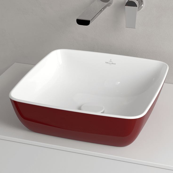 Villeroy & Boch Artis toppmontert servant, 41x41 cm, rød
