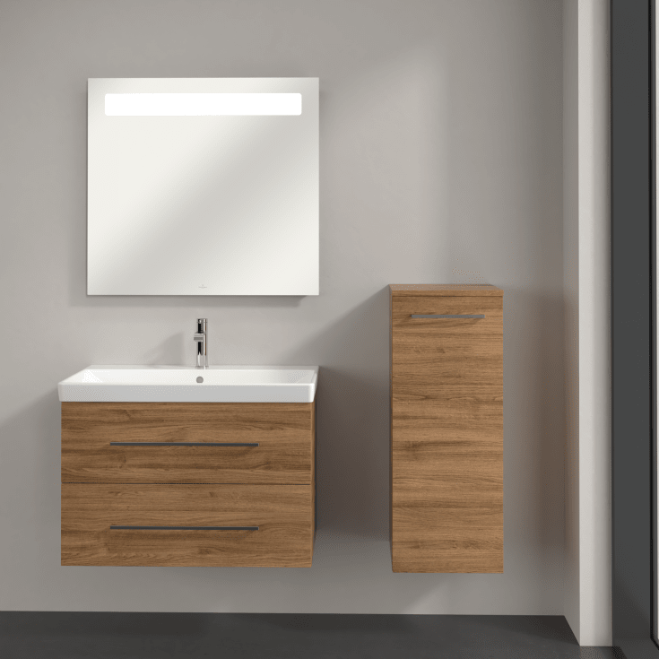 Villeroy & Boch Avento A895 väggskåp, 34,8x88,8 cm, höger, mörk ek