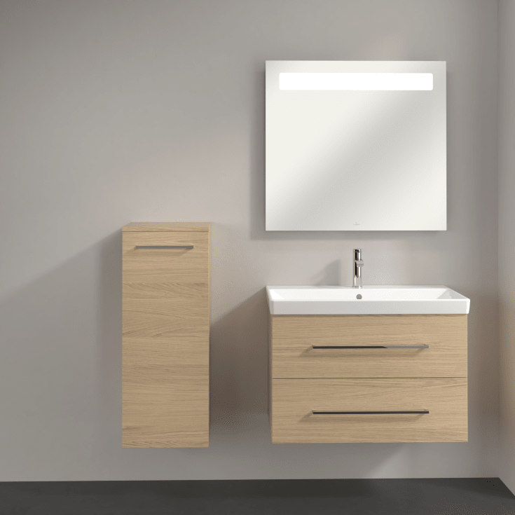 Villeroy & Boch Avento A895 väggskåp, 34,8x88,8 cm, vänster, ek
