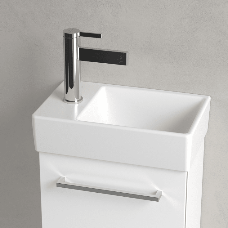 Villeroy & Boch Avento tvättställ, 36x22 cm, vänster, matt vit