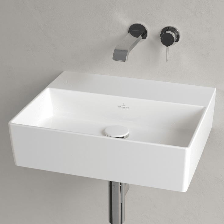 Villeroy & Boch Memento vegghengt servant, 50x42 cm, med CeramicPlus, hvit