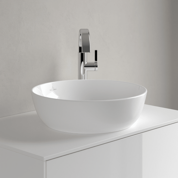 Villeroy & Boch Artis toppmontert servant, Ø43 cm, med CeramicPlus, hvit