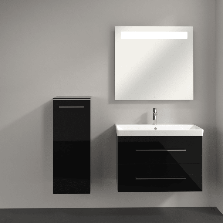 Villeroy & Boch Avento A895 väggskåp, 34,8x88,8 cm, vänster, svart