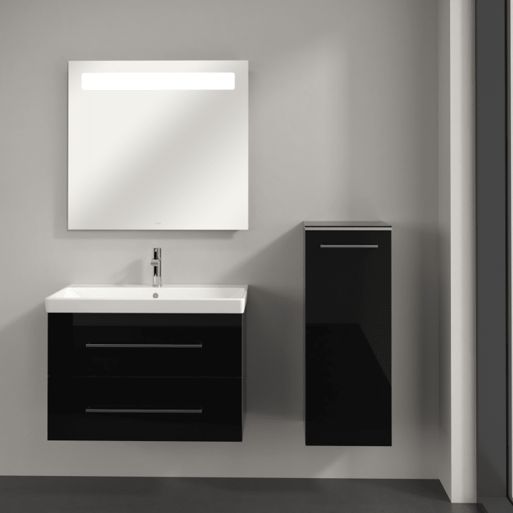 Villeroy & Boch Avento A895 väggskåp, 34,8x88,8 cm, höger, svart