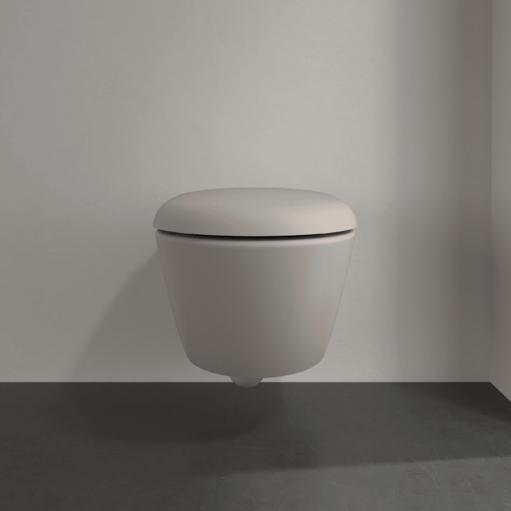 Villeroy & Boch Antao vägghängd toalett, utan spolkant, rengöringsvänlig, matt beige
