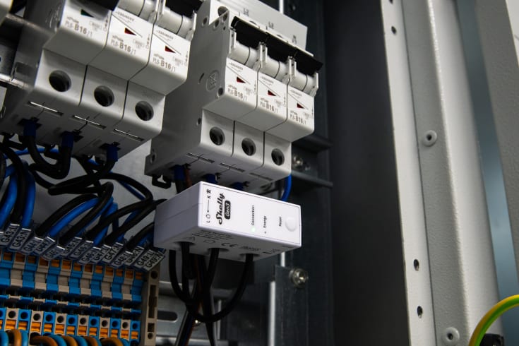 Shelly 3EM-63W Gen3 (wire), WiFi 3-faset energimåler, 63A