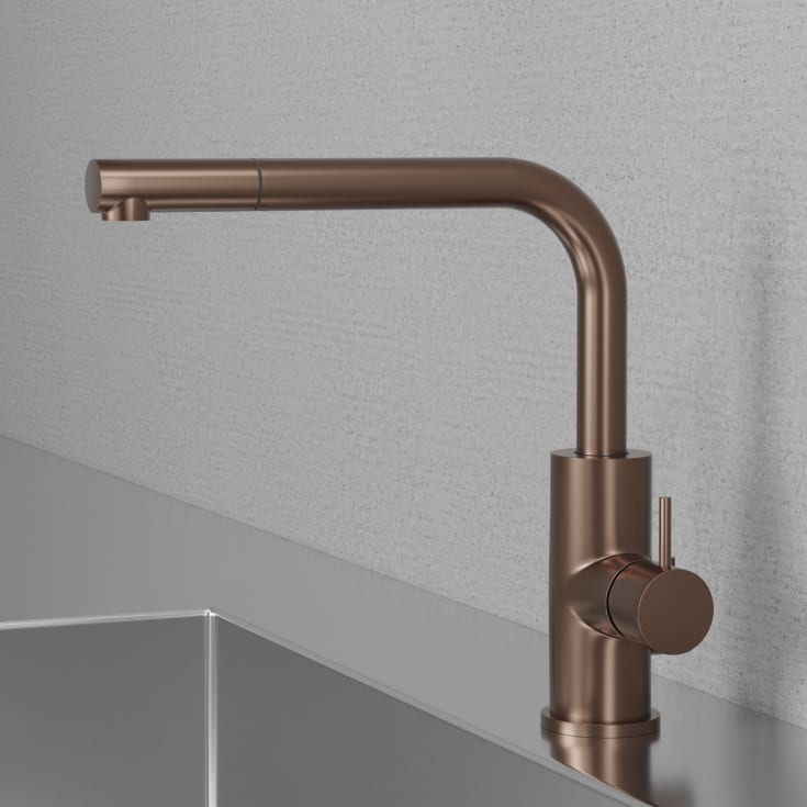 Scandtap Accent 90 D köksblandare, utdragbar pip, borstad koppar