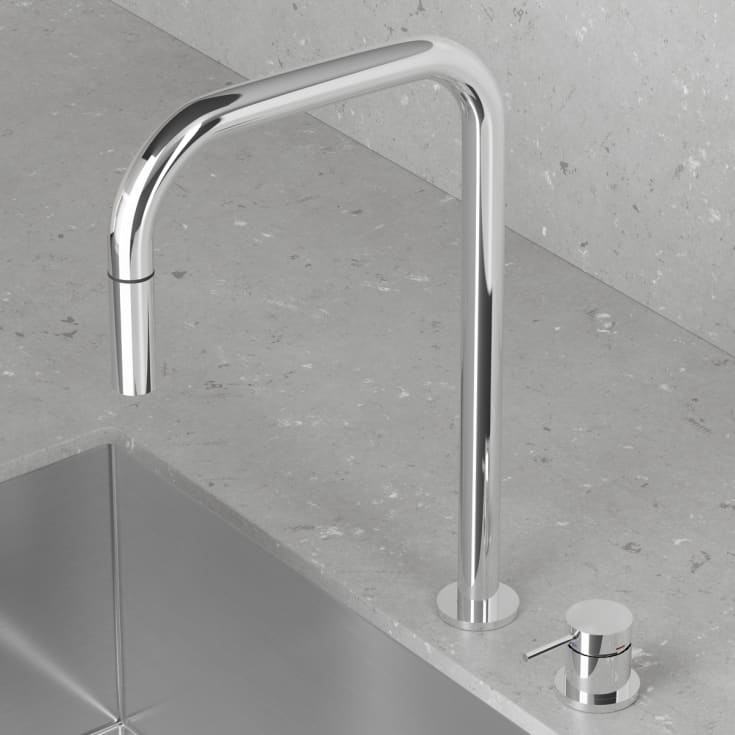 Scandtap Harmonized K2P kjøkkenbatterieri, square, uttrekkbar tut, classic