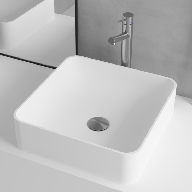 Scandtap Solid S1 tvättställ, 38x38 cm, matt vit