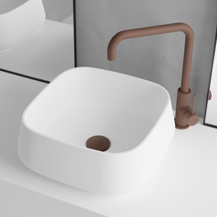 Scandtap Solid S3 tvättställ, 38x38 cm, matt vit