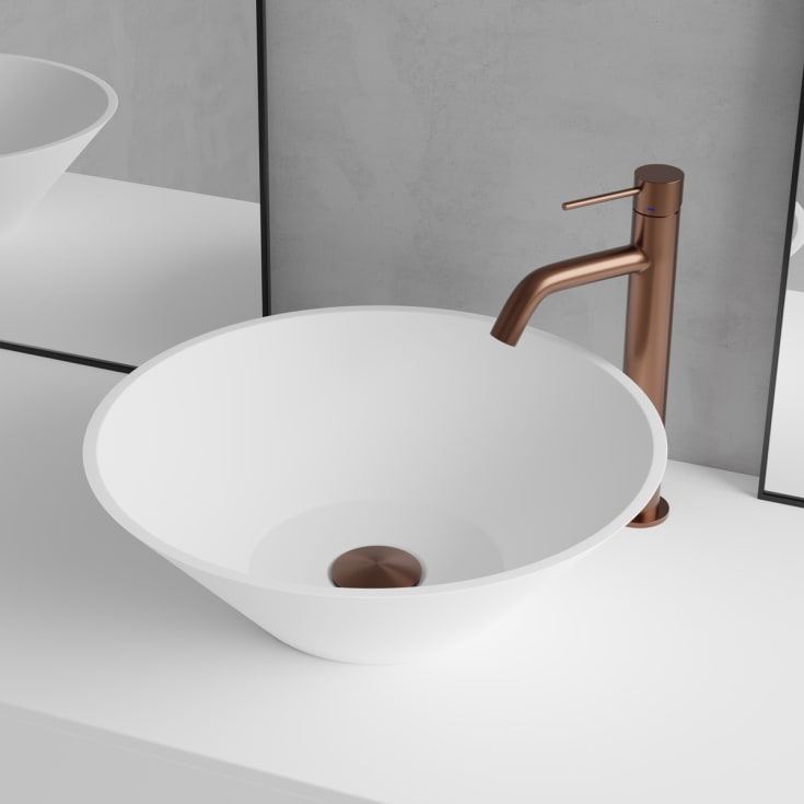 Scandtap Solid R3 håndvask, Ø40,2 cm, mat hvid