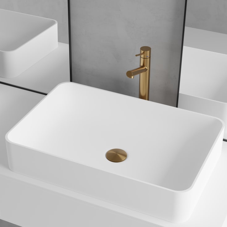 Scandtap Solid S2 håndvask, 58x38 cm, mat hvid