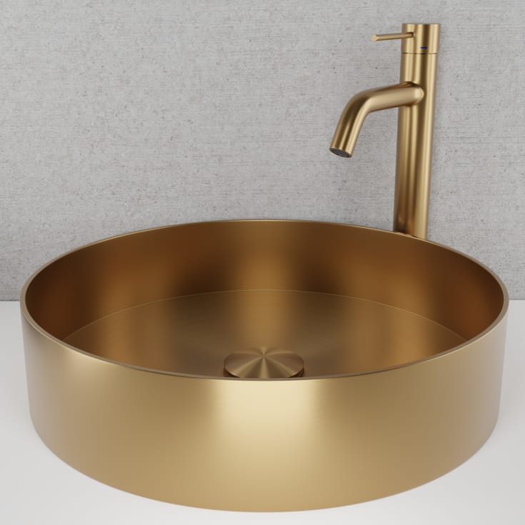 Scandtap Rare R tvättställ, Ø37,5 cm, borstad mässing
