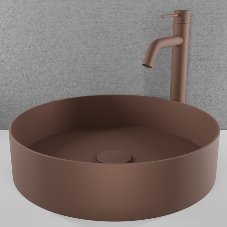Scandtap Rare R håndvask, Ø37,5 cm, mat brun