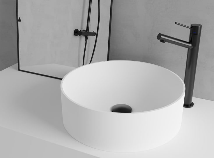 Scandtap Steel Vector High servantbatteri, høy modell, uten bunnventil, shadow