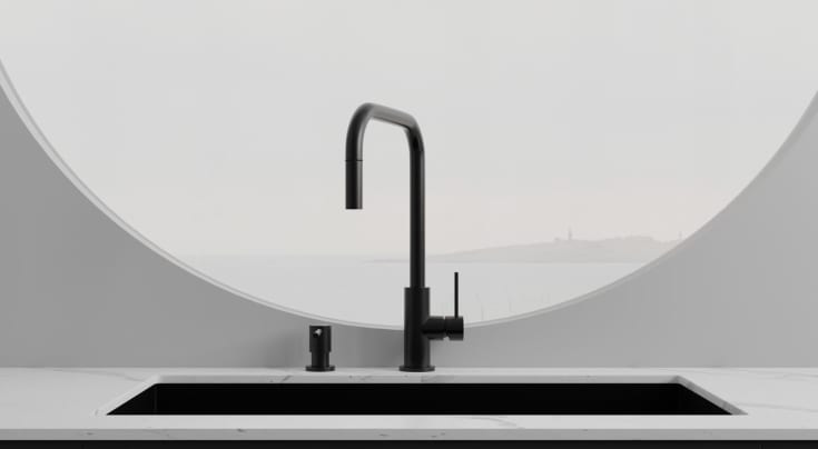 Scandtap Accent Square köksblandare, utdragbar pip, borstad svart