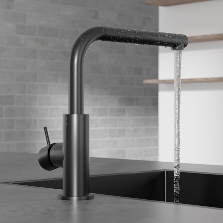 Scandtap Accent 90 köksblandare, utdragbar pip, borstad svart