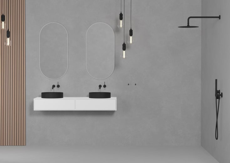 Scandtap Solid M1 badeværelsesspejl, 50x100 cm, mat hvid