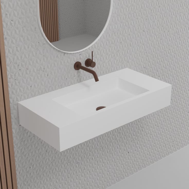 Scandtap Solid SW2 håndvask, 80x37 cm, mat hvid