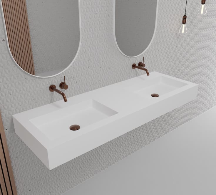 Scandtap Solid SW5 hÄndvask, 140x47,5 cm, mat hvid