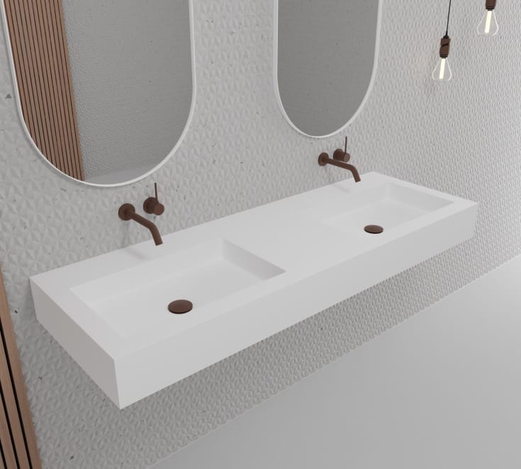 Scandtap Solid SW5 hÄndvask, 140x47,5 cm, mat hvid