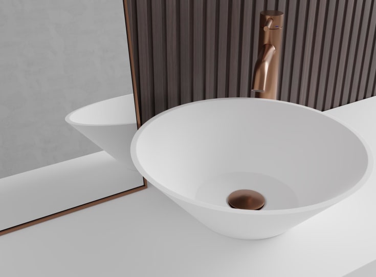 Scandtap Solid R3 håndvask, Ø40,2 cm, mat hvid