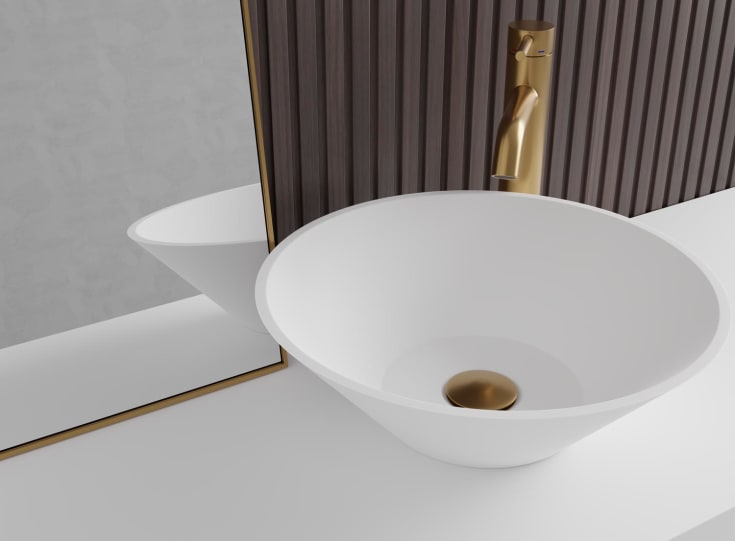 Scandtap Solid R3 håndvask, Ø40,2 cm, mat hvid
