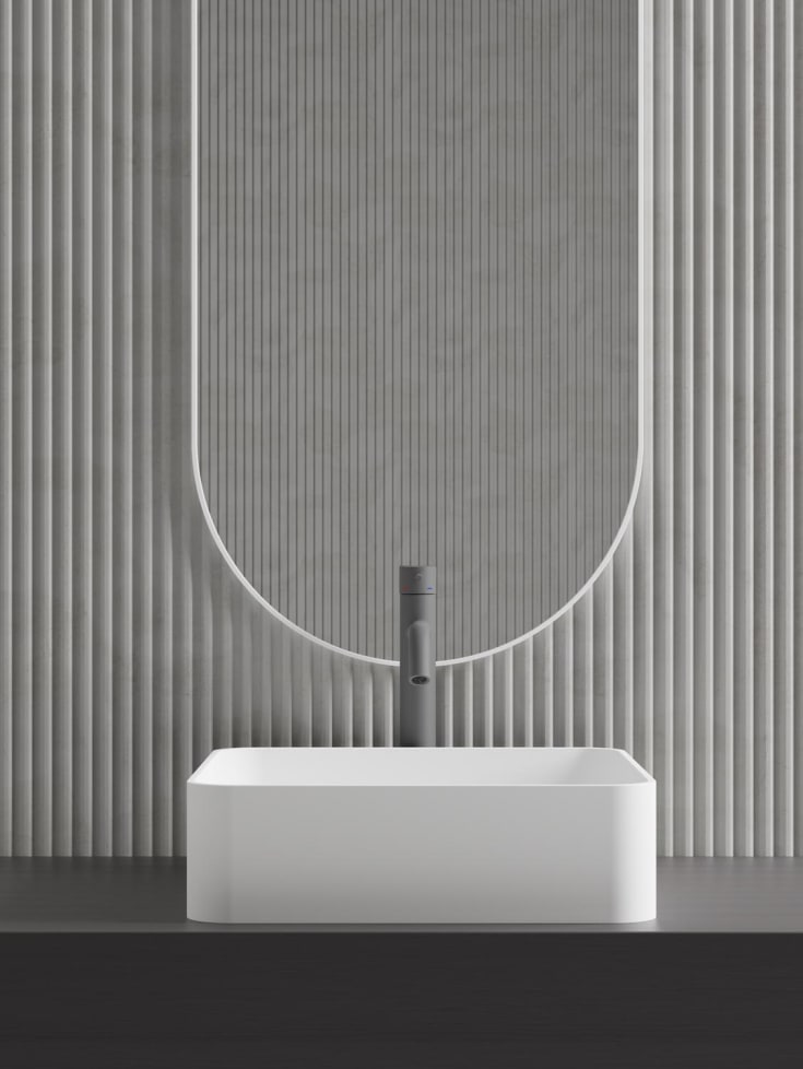 Scandtap Solid S1 tvättställ, 38x38 cm, matt vit