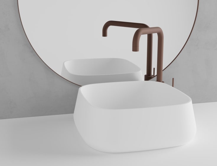 Scandtap Solid S3 tvättställ, 38x38 cm, matt vit