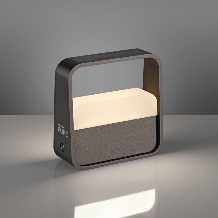 Paul Neuhaus Pure Go Akku genopladelig bordlampe, mørkebrun
