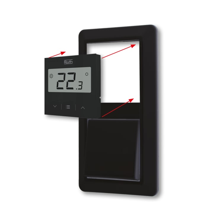 Roth Touchline® SL rumtermostat, 230V, indbygning, sort