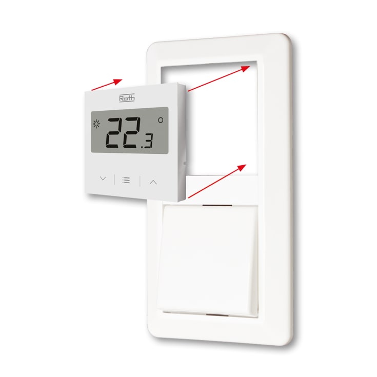 Roth Touchline SL digital romtermostat, For innbygging, med display, Hvit